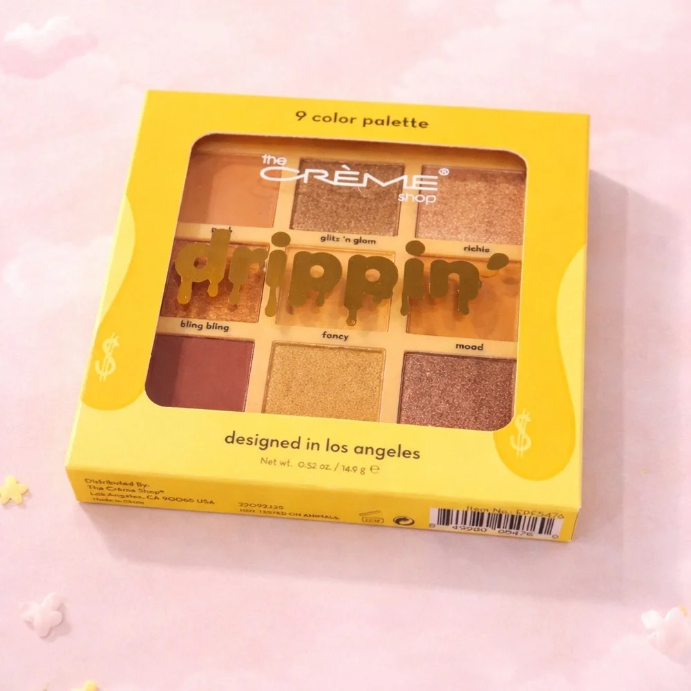 The Crème Shop Drippin Eyeshadow Palette 9 Shades Warm Gold Bronzers